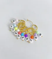 10pcs/set (0-9) colorful counter number earring hooks for diy wool findings 1