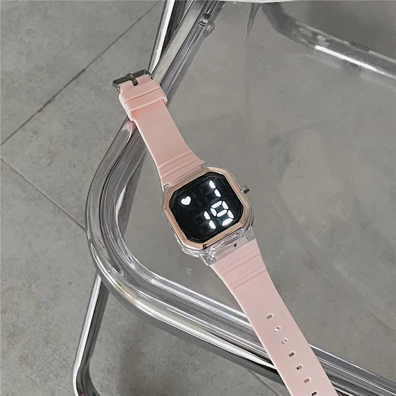 Brand Digital Watch for Women Simple Sports Small Square LED Electronic Watch Silicone Strap Wristwatch 2024 Fashion Gift Clock