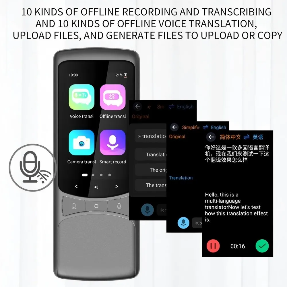 4G Intelligent Voice Translation Machine Accurate Offline Vietnamese Arabic Russian Translate Foreign Trade Z3 Translator Device