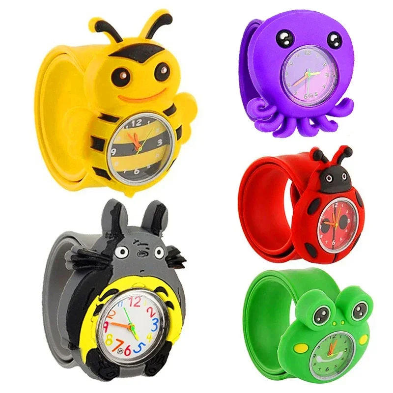 

49 Cartoon Styles Baby Toys Watches Kids Learn Time Clock Children Watch Bracelet Boys Girls Slap Quartz Watches Christmas Gift