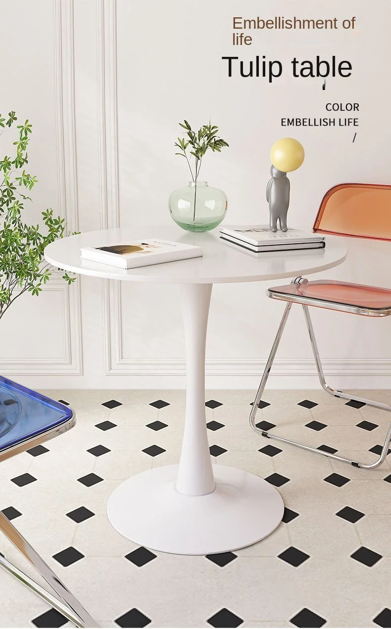 Mesa Redonda De Comedor 70x70cm - Blanca, Moderna, Para Cocina O Salón Pequeño, Resistente Hasta 100kg
