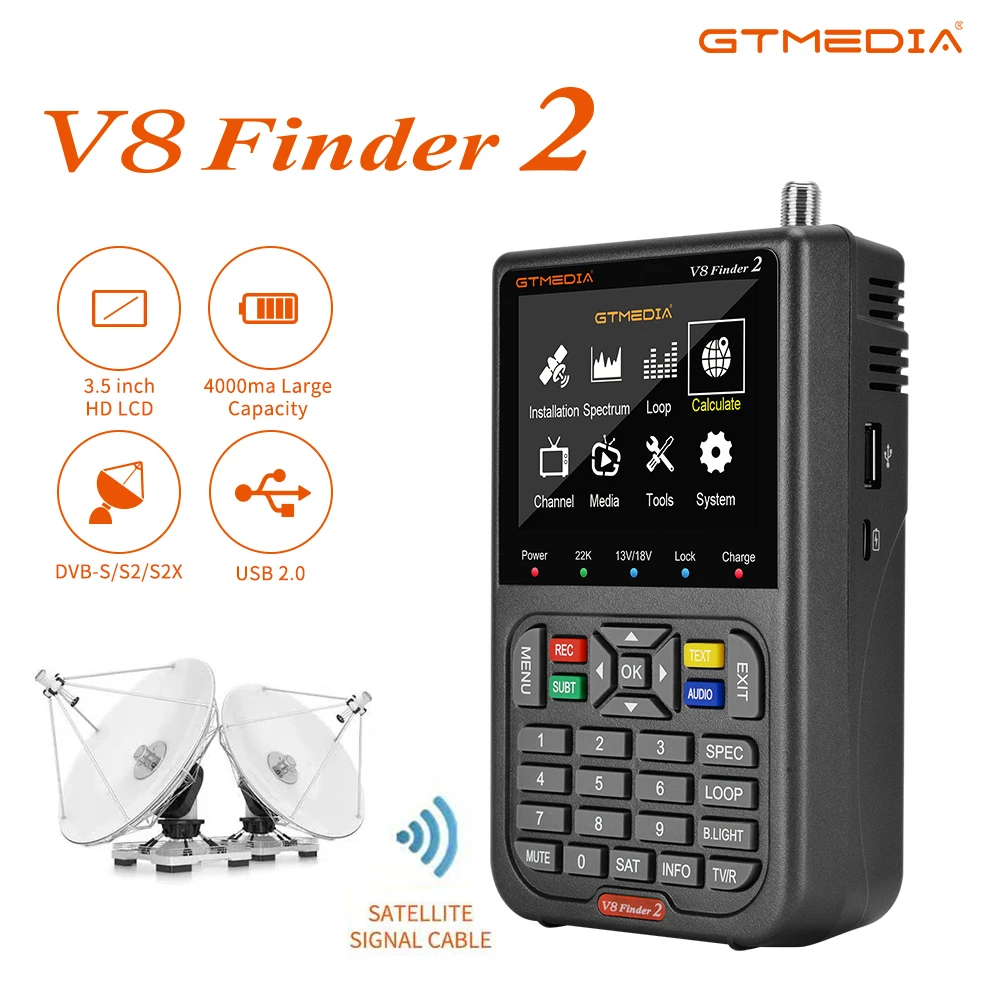GTMEDIA V8 Localizador 2/PRO De Sinal De Satélite DVB-S/S2/S2X HD 1080