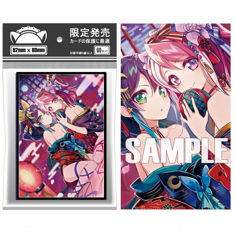 

60PCS 62x89mm Card Sleeves Anime card Shield Trading Cards Illustration Convenient Protector Card Cover for YGO Japanese Cards