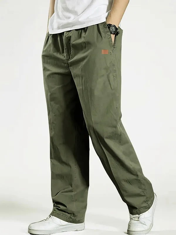 New Cargo Pants Men's Loose Straight Oversize Clothing Solid Grey Versatile Work Wear Black Joggers Cotton Casual Male Trousers 2