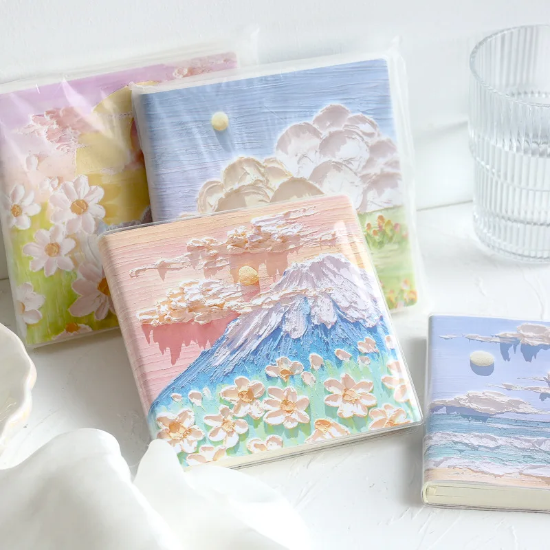 Mini Oil Painting Notepad Portable Notebook Small Square Series Note Book Diary Sketchbook School Office Supplies