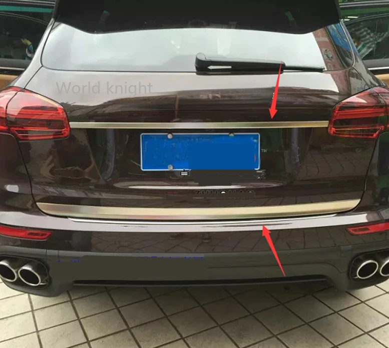 MWMotoring Chrome Trunk Tailgate Trim Molding – 2003-2010 Porsche Cayenne – Self-Adhesive, Rear