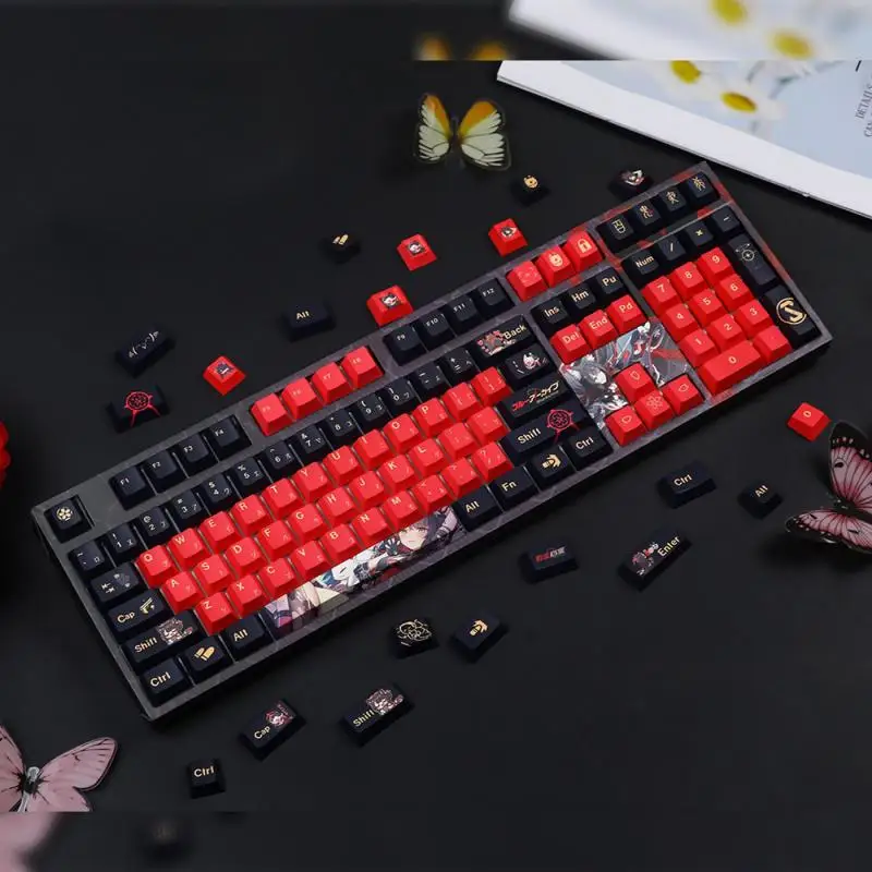 Game Blue Archive Kosaka Wakamo PBT Mechanical Key Caps Cosplay Requisiten Axis Side Gravierte Keycaps Gaming Tabletop Supplies – Detail 3