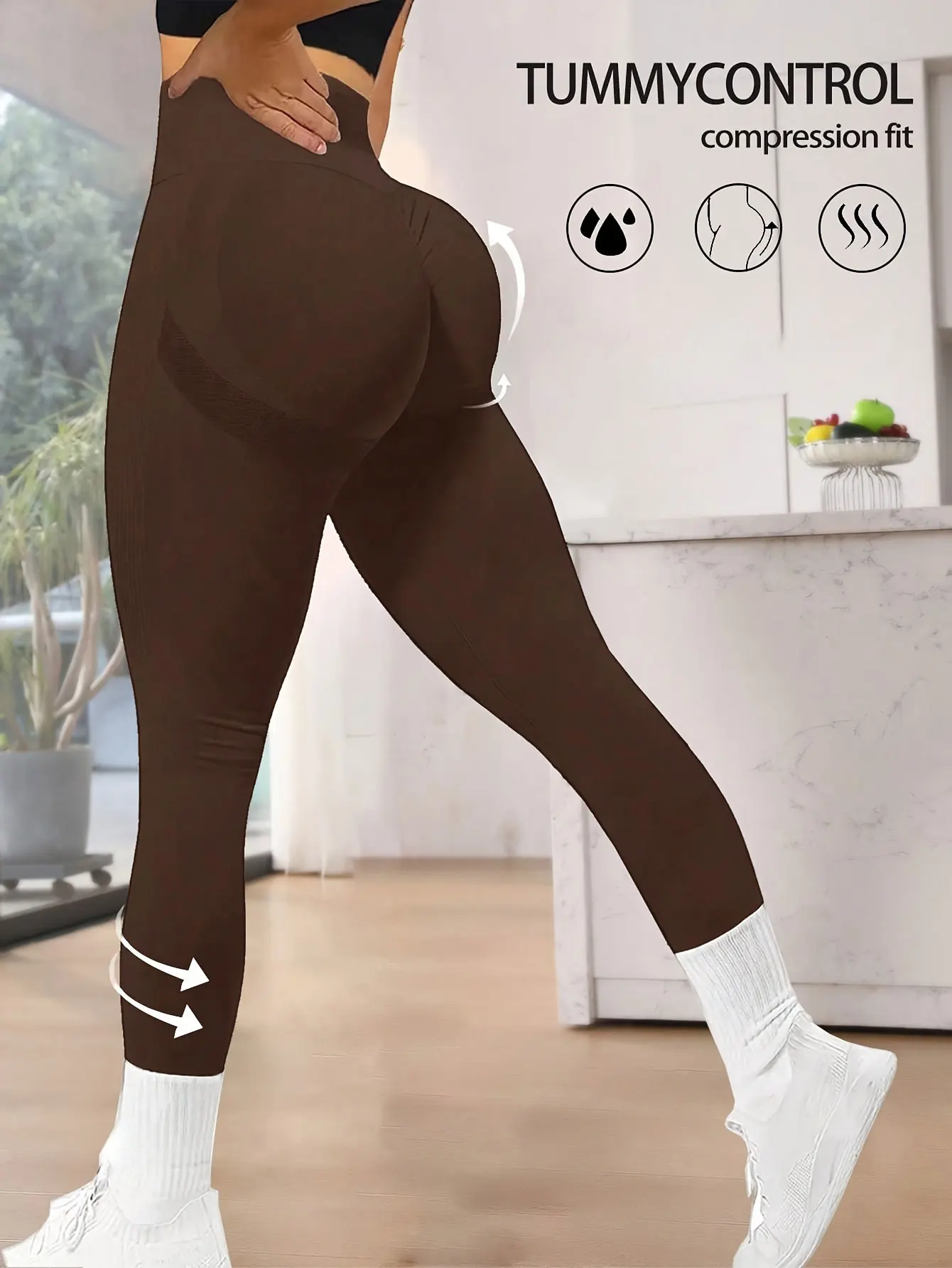 Seamless women's high waisted yoga pants hip lifting tight sports pants fitness yoga push ups