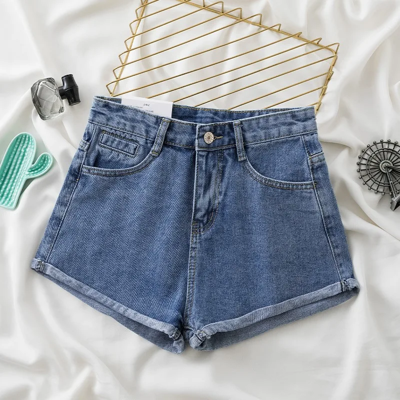 New Chic Summer High Waisted Short Jeans Women Clothing Vintage Casual Loose Wide Leg Pant Denim Streetwear Fashion Short Female
