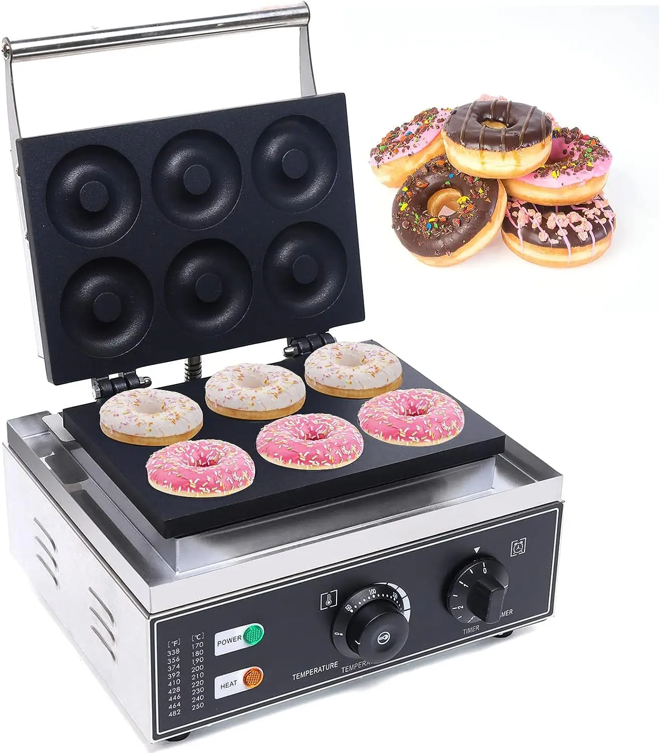 Litchen Appliance Donut Maker Machine Electric Doughnut Baker Maker Use Nonstick, Temperature 122-572℉,Commercial Waffle