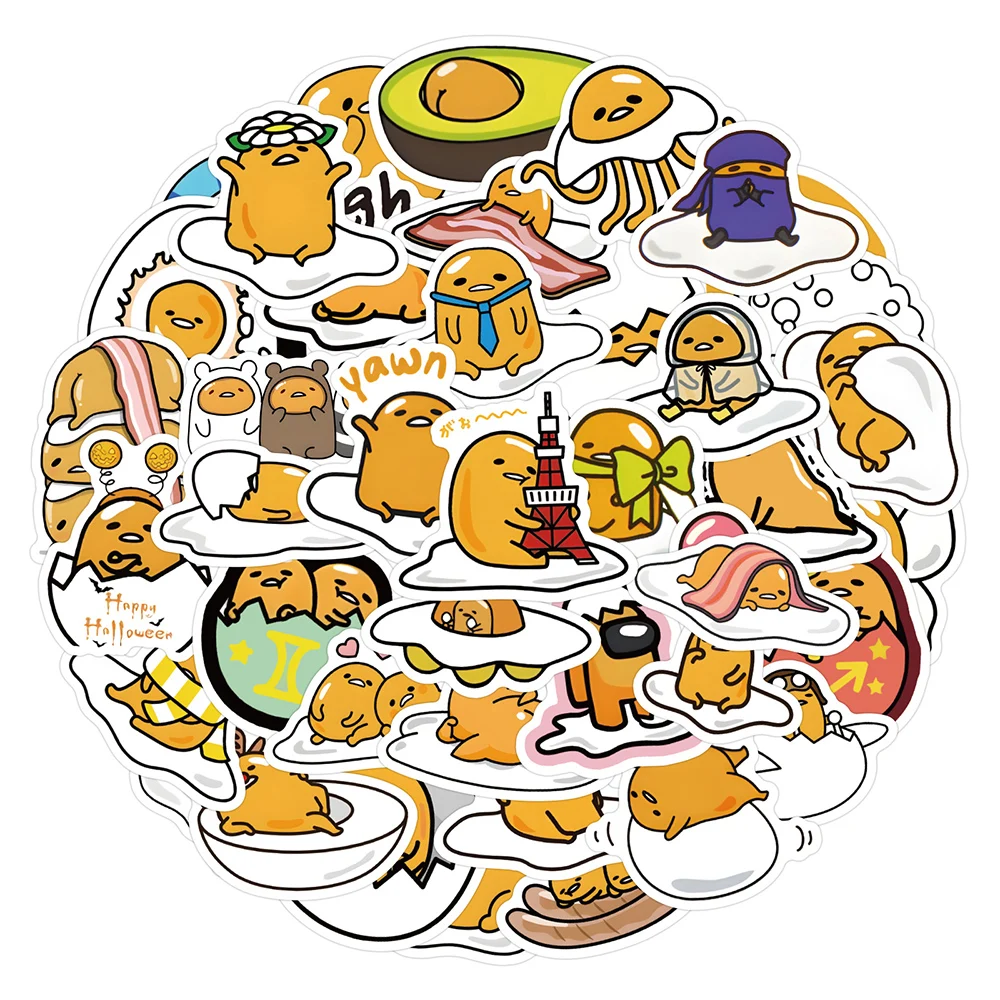 

10/30/60/120pcs Kawaii Gudetama Anime Stickers Cute Cartoon Decals Notebook Phone Laptop Suitcase Stationery Sticker Kids Toys