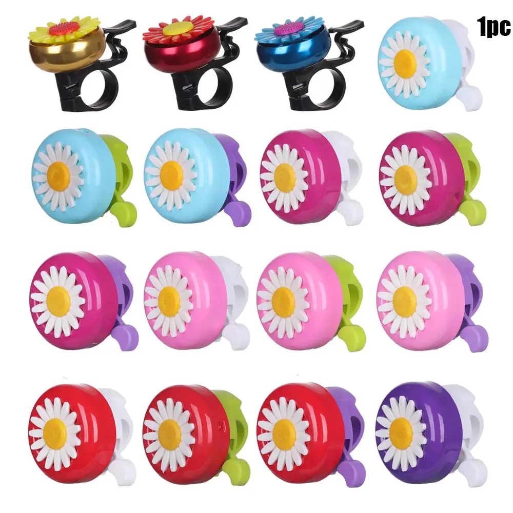 Bicycle Bell Kids Funny Bicycle Bell Horns Bike Daisy Flower Children Girls Safety Cycling Ring Alarm for Handlebars Multi-color Bicycle Bell