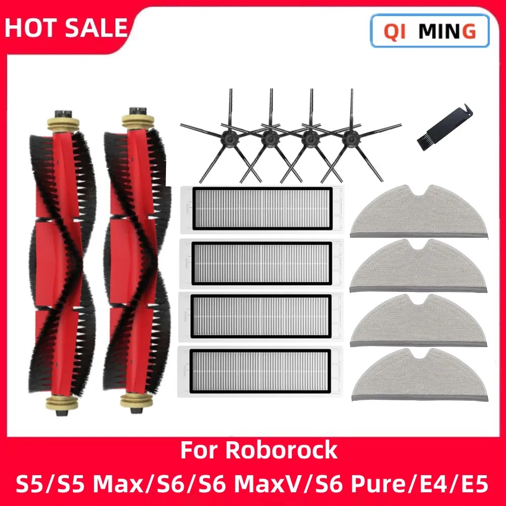 

For Xiaomi Roborock S5 S502-00 S502-02 S5 Max S6 S6 MaxV S6 Pure E4 E5 Robot Vacuum Spare Parts Main Side Brush Hepa Filter Mop