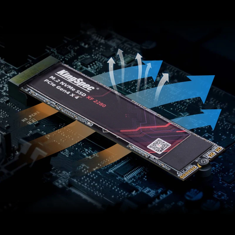  KingSpec VP101 2TB PCIe 5.0 M.2 SSD - Up to 10000 MB/s, M2 Gen 5  NVMe SSD with Heatsink & Fan, DirectStorage Enabled - Gaming, Photography,  Video Editing, Design : Electronics