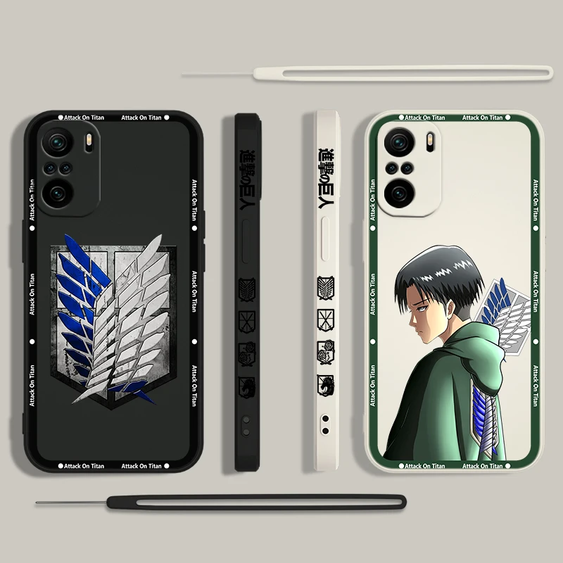 Attack On Titan L-Levi Custodia Per Telefono Per Xiaomi Redmi Note 12 12Pro 11 11S 11T 10S 10 Pro Plus 5G Liquid Left Rope Cover