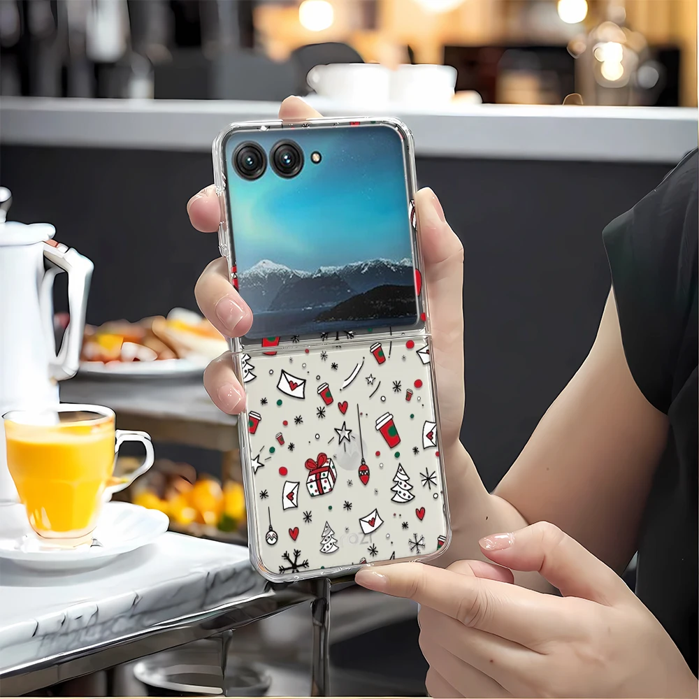 Winter Christmas Snowflakes Hard PC Folding Phone Case Cover