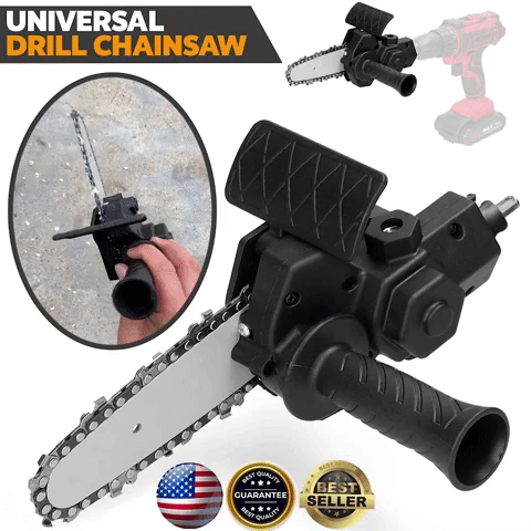 Universal Chainsaw Drill Attachment Hand Drill to Electric Chain Saw Home Handheld Mini Chainsaw Woodworking Cutting Tool