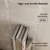 Bookcase Modern Storage Shelf Small Acrylic Ladder Bookshelf Librero 4-Tier Clear Wall Mounted Book Shelf for Small Spaces 59 4