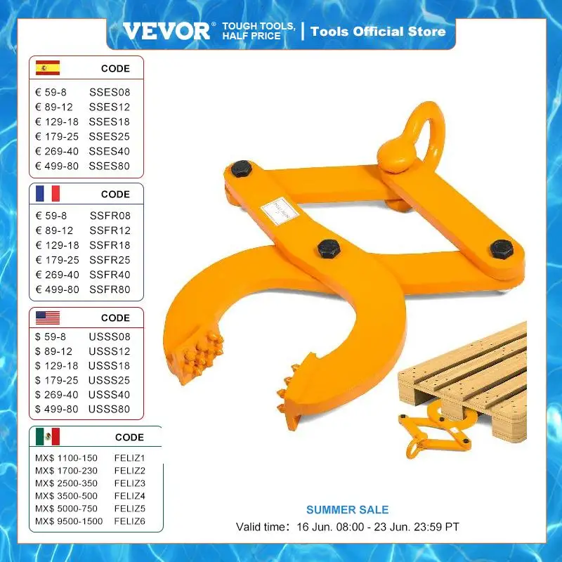 Steel Single Scissor Pallet Puller Clamp Yellow