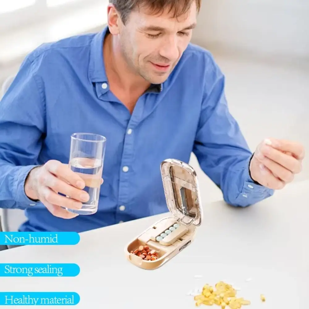 Drug Tablet Quartering Pill Divider Dustproof Divider Organizer Crusher Divider Pill Divider Storage Box