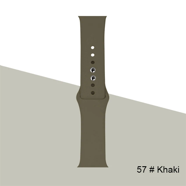 Silicone Strap For Apple Watch band 45mm 41mm 44mm 40mm 38mm 42mm Watchband Bracelet Correa For Iwatch Series 6 Se 5 4 3 7 Khaki-57