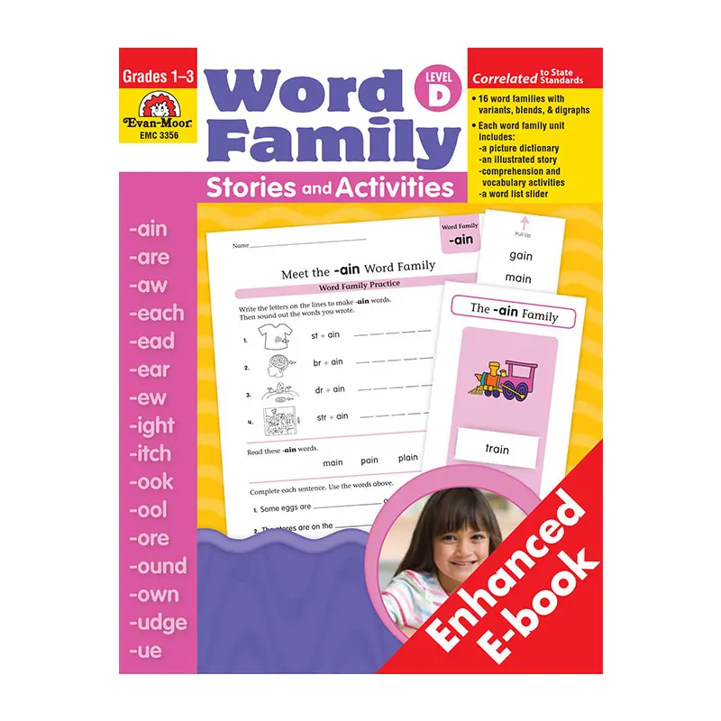 Word Family Stories and Activities Level A~D Children kid learning English root classification English Book for perschool 6