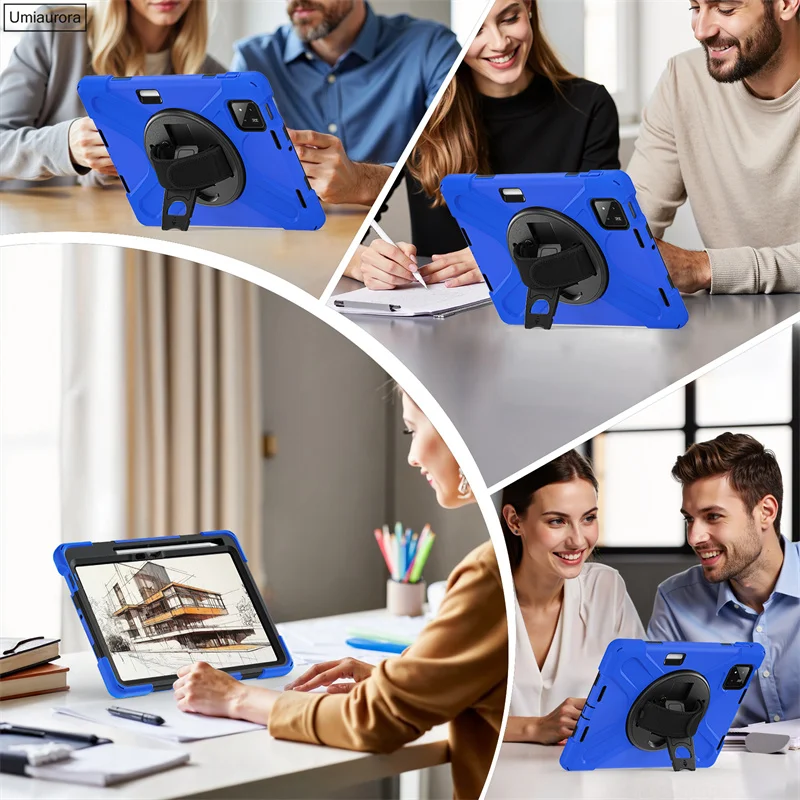 Shockproof Rugged Tablet Case with Stand & Hand Shoulder Strap - Enhanced Protection Cover