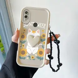 Happy Cat Phone Case Set with Lanyard and Craft Embellishments - 3 - Piece Kit - Redmi Note 8 (WHITE)