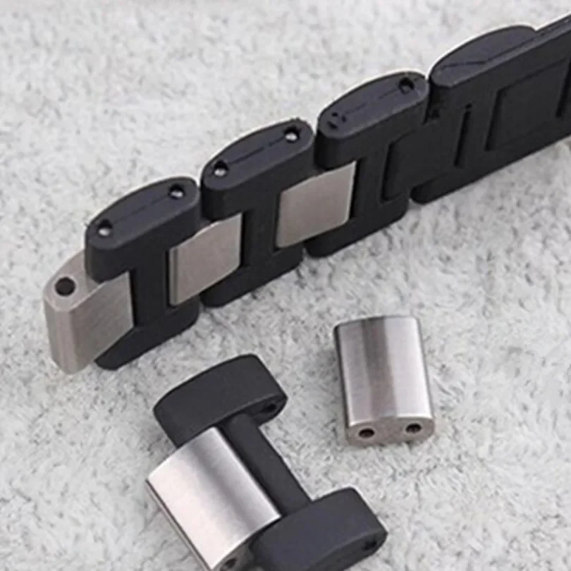 Free shipping For 21 Chronoscaph & Autoscaph New Rubber & Steel 20mm Black Watch Strap Band