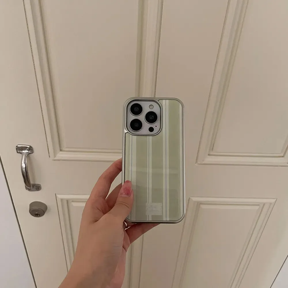 Luxury Electroplated Stripes Phone Case with Drip Glue Finish