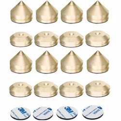 Aluminum Alloy Speaker Stand Spikes - Premium Shock Absorber Foot Pads (8pcs (set)  golden)