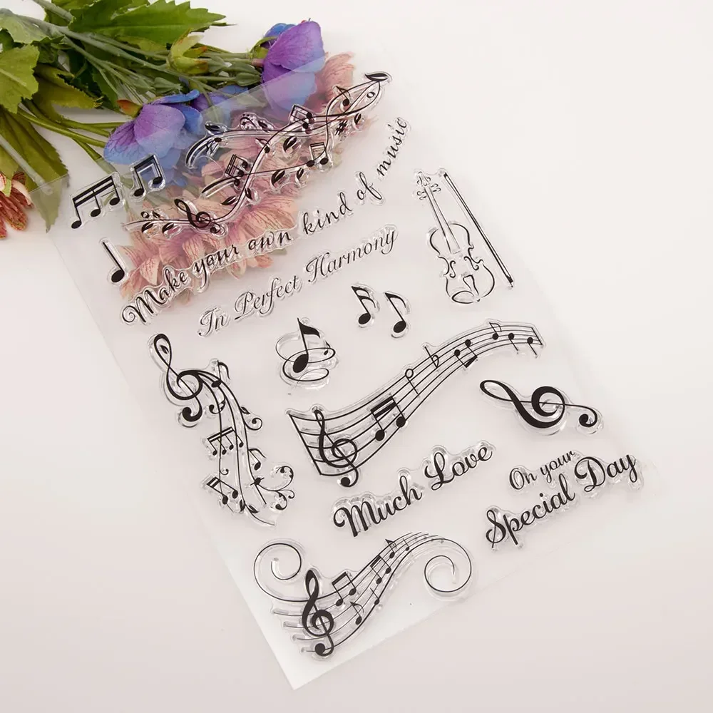 Clear Stamps Music Note Transparent Silicone For Scrapbooking Making Album Photo Handmade Decoration