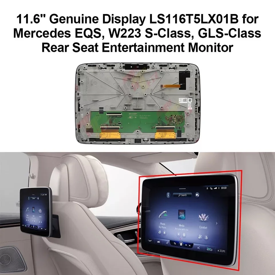 11.6인치 LCD 디스플레이 LS116T5LX01 LS116T5LX01B 메르세데스 벤츠 W223 W167 GLS EQS S-클래스 후방 엔터테인먼트 터치 스크린용
