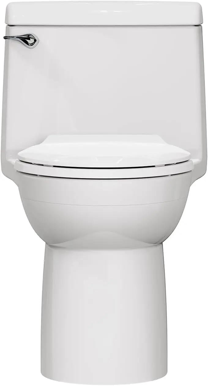 Champion One-Piece Toilet with Toilet Seat and Wax Ring Elongated Front Chair Height White squatceramic 4