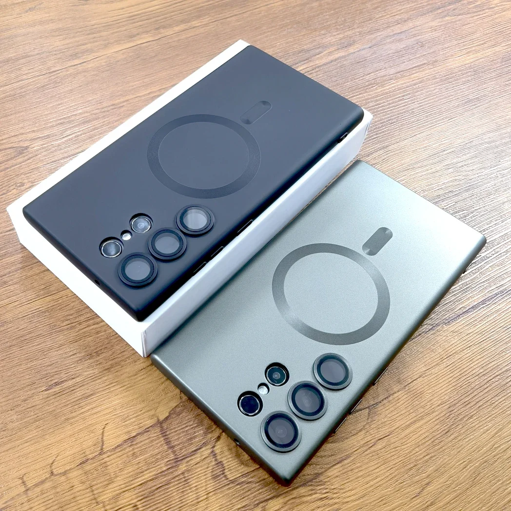 Custodia morbida in silicone Samsung Galaxy S24 S23 S22 S21 Ultra Plus S 24 23 22 21 5G per Magsafe Carica wireless Coperture complete_voghion.com