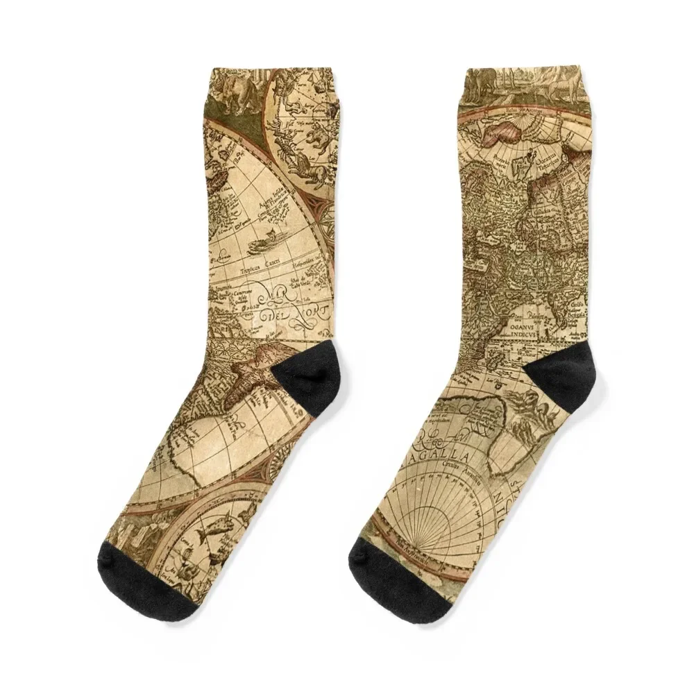Ancient Map Socks sport winter funny sock Men's Socks Women's