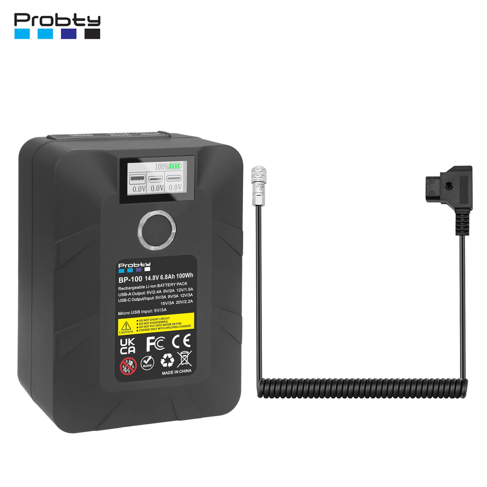 D-Tap To Per Bmpcc 4K/6K Cavo Di Alimentazione A Spirale Blackmagic Pocket Cinema Camera 4K/6K Gold Mount V Mount Battery Supply Solutions