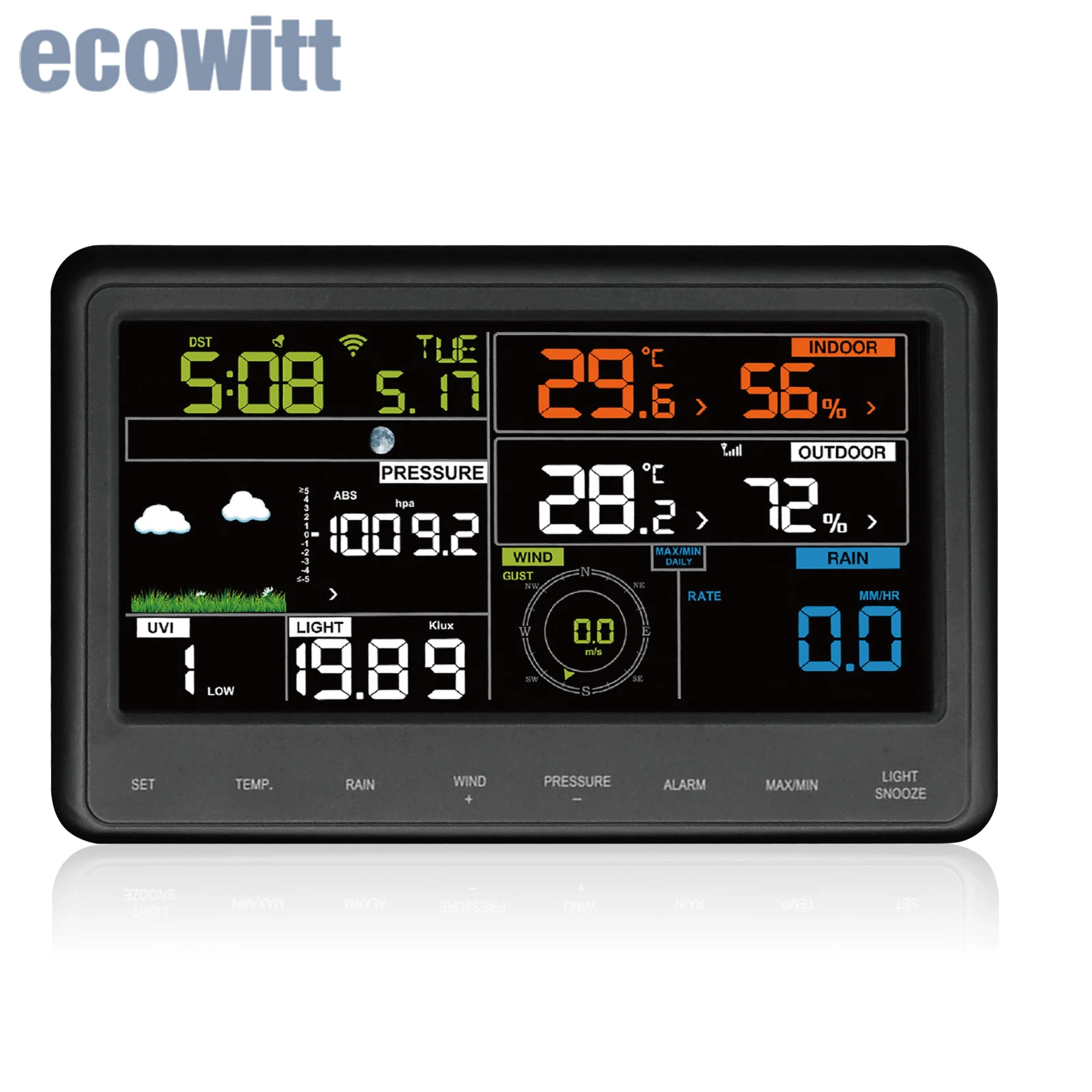 Ecowitt WS2910_C Home WiFi Weather Station Console Monitor 6.75" Color
