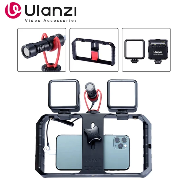 Ulanzi Smartphone Cage Filmmaking Case Small U Rig Hand Grip Phone Video Stabilizer With Cold Mount for iPhone 13 14 15 Android 1