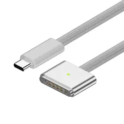200cm Laptop Charging Cable Converter Magnetic USB Type C To Magsafe 3 Charger Cord For MacBook Air/Pro