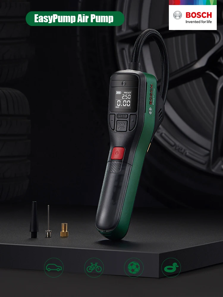 Bosch easypump price,ir inflator, features, battery and pressure.
