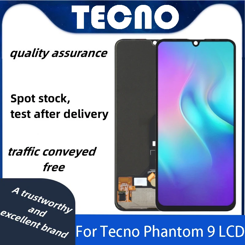 

For Tecno Phantom 9 AB7 LCD Original AMOLED Material LCD Screen and Digitizer Full Assembly