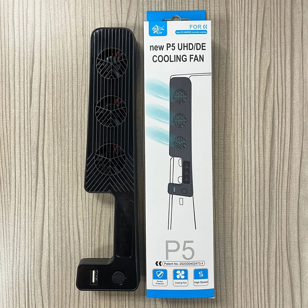 Cooling Fan 9500RPM Efficient Cooling System with 3 Fans Game Accessories 3 Fan Speed Setting for PS5 Slim Console