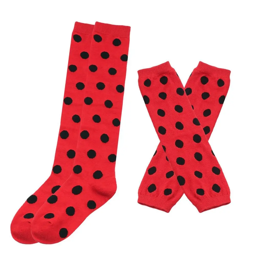 Polyester Polka Dot Thigh High Socks for Women and Kids