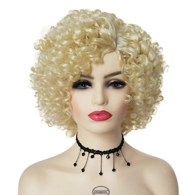 Synthetic African American Wig Natural Synthetic Short Afro Kinky Curly Wig Female Hair Ombre Brown Waving Wig for Woman Sale Blonde