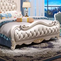 Lit avec tête de lit capitonnée, style nordique unique, cadre de lit Queen Deluxe, tables de chevet avec rangement, meubles de chambre à coucher 5