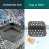 Silicone Air Fryer Tray with Divider Plate Reusable Non-Stick Baking Mat for Oven  Fried Chicken Dishwasher-Safe 5