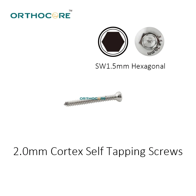 2.0mm Stainless Steal Self-tapping Cortical Screws Veterinaria Pets Orthopedic Surgical Implants Medical Equipments veterinary surgical instruments,orthopedic instruments