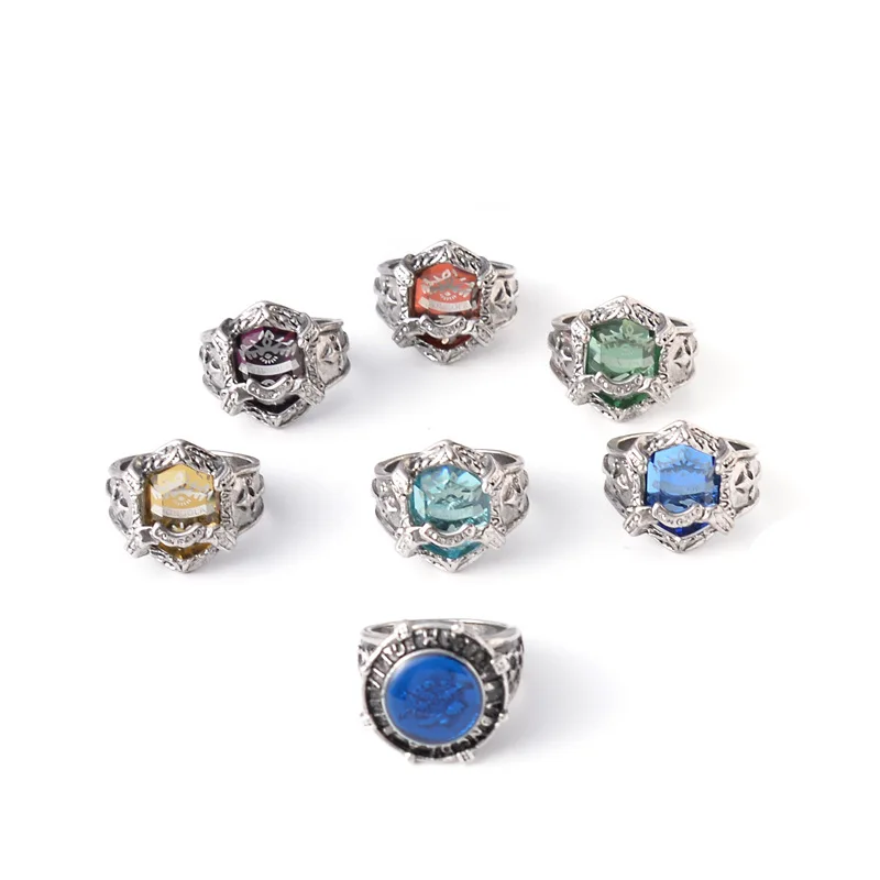 Hitman Reborn Rings For Woman Vongola Famiglia Accessori Anime Pengo Column Ring Man Multicolor Zircone Gioielli Cosplay Unisex