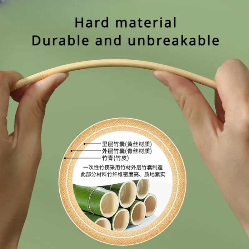 100/200/300 Pairs Disposable Bamboo Chopsticks Food Grade Individually Packed Tableware Restaurant Natural Bamboo Chopsticks